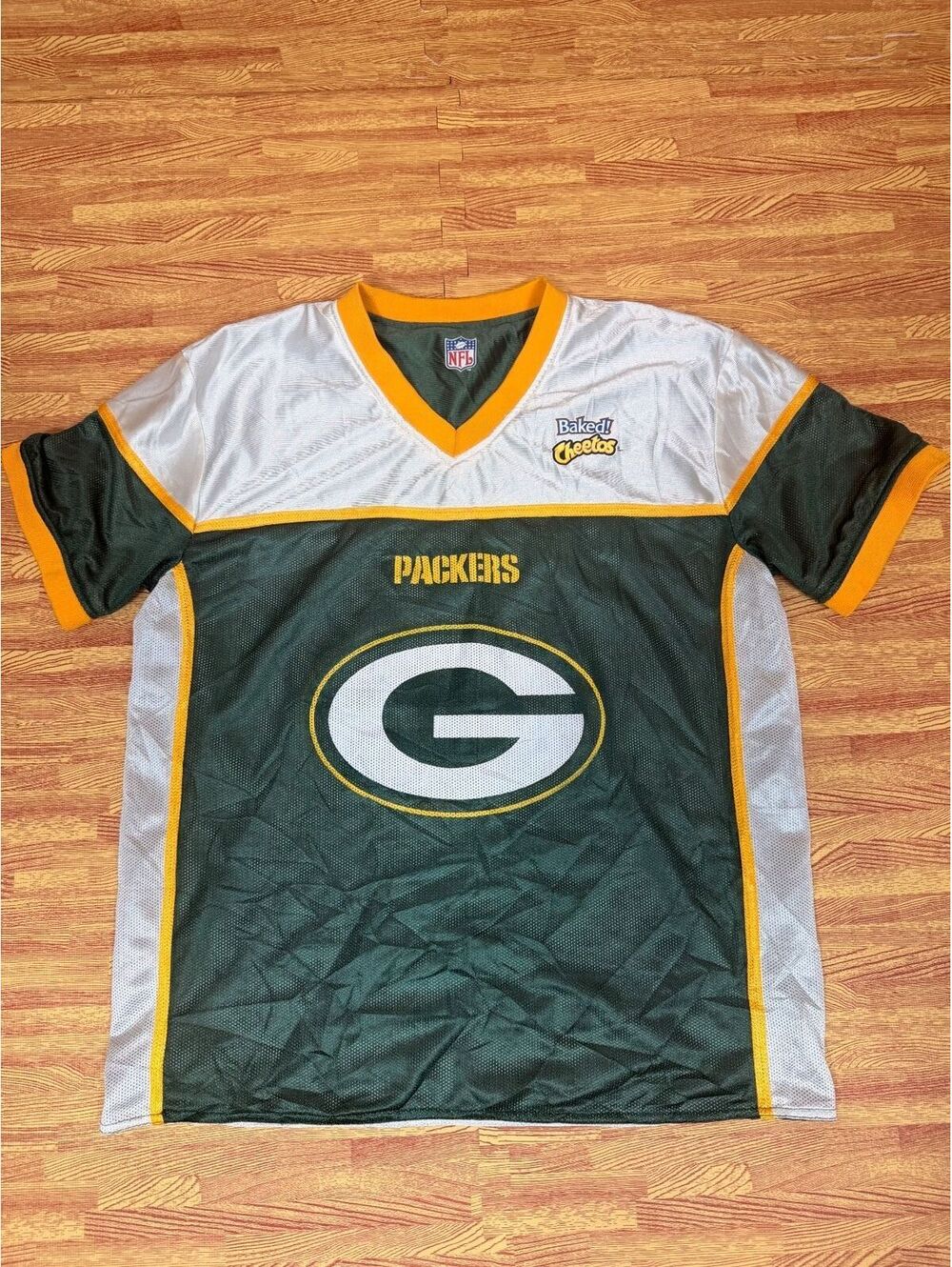 Vintage Green Bay Packers Reversible Baked Cheetos NFL Flag Football Jersey